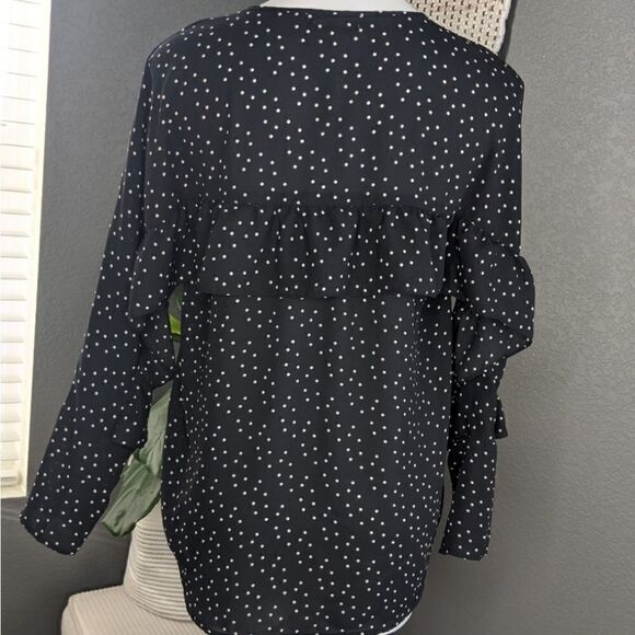 ⭐ Max Studio Black Polka Dot Blouse - Picture 2 of 8
